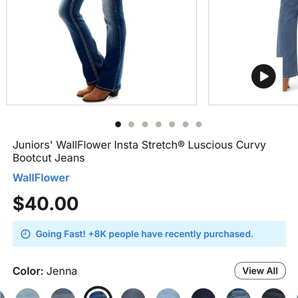 Wallflower Women's Dark Blue Bootcut Jeans - Picture 1 of 4